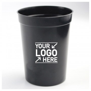8 oz Black Reusable Plastic Cup